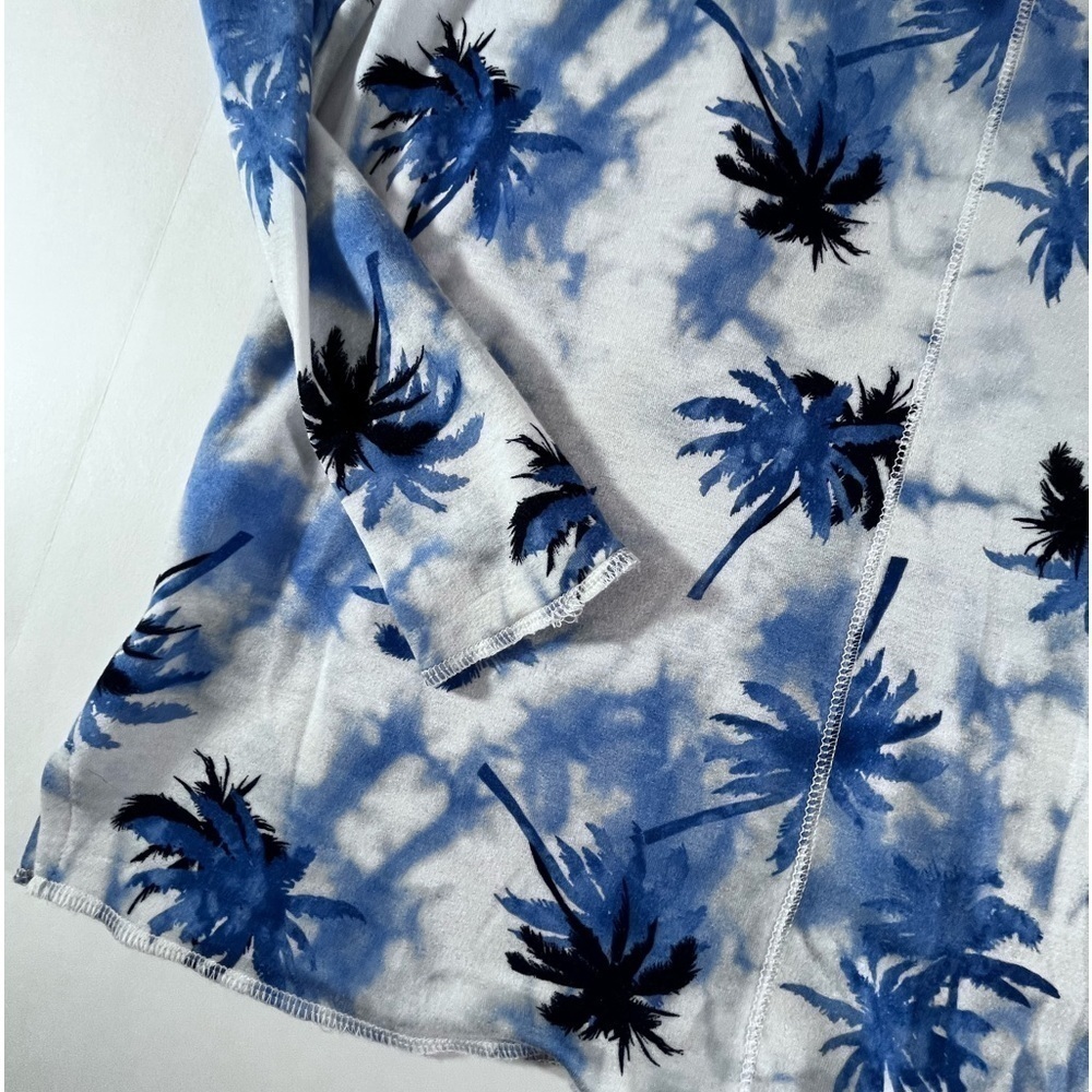 French Laundry SWEATSHIRT PROJECT Palm Trees Blue Tie Dye Pullover Hoodie Sz S - Picture 9 of 12